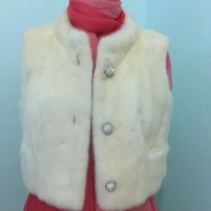 White mink vest